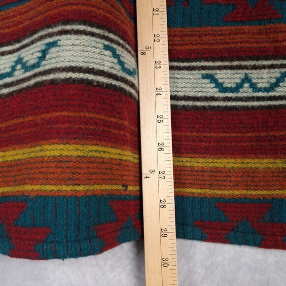 Vintage Woolrich Poncho Jacket Men Large Wool Aztec Hooded Baja Jacket USA - Picture 15 of 16